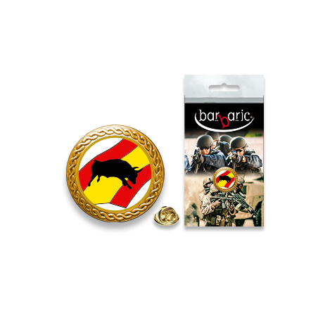 Pin Barbaric oro. borde biselado. D:20mm