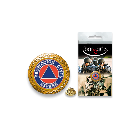 Pin Barbaric oro. borde biselado. D:20mm