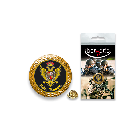 Pin Barbaric oro. borde biselado. D:20mm