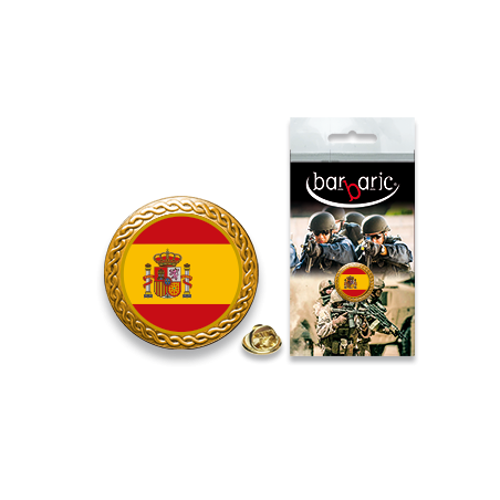 Pin Barbaric oro. borde biselado. D:20mm