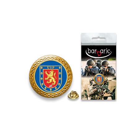 Pin Barbaric oro. borde biselado. D:20mm