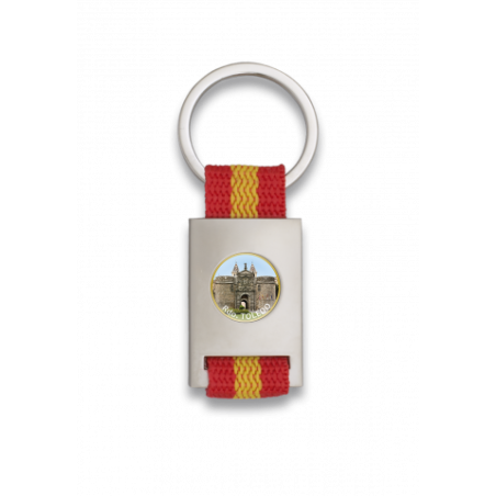 Llavero rectangulo plata + cinta bandera
