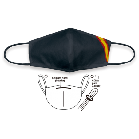 CubreMascarillaTNT Bandera España negra.