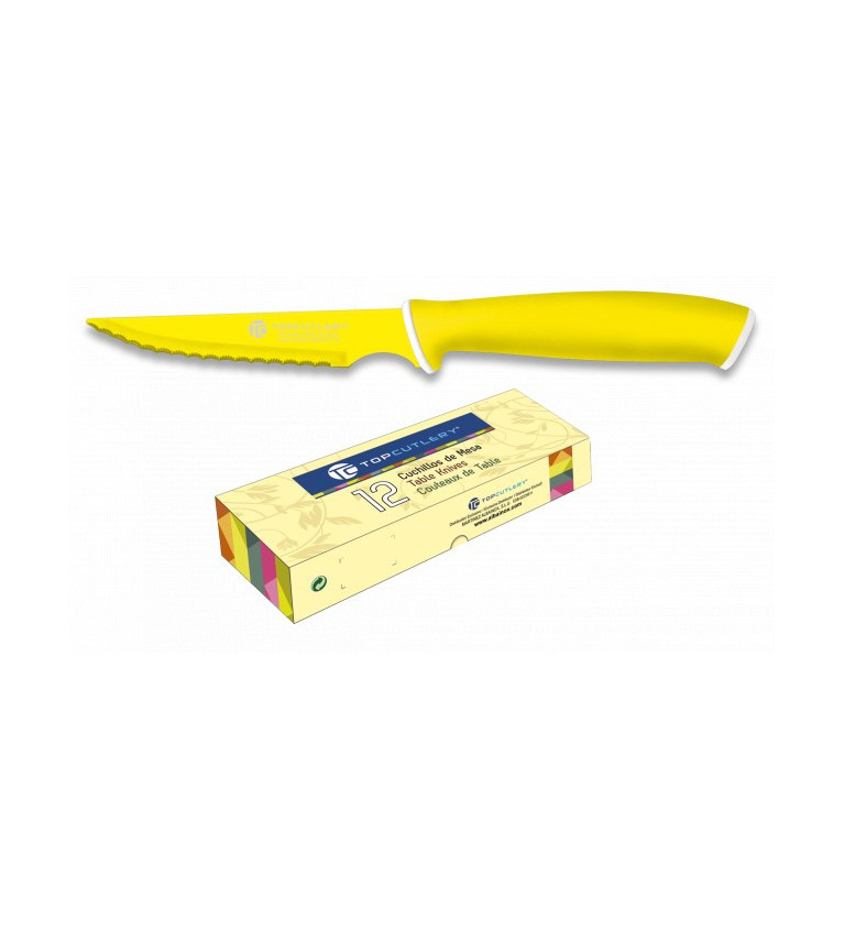 cuchillo de mesa Top Cutlery amarillo.