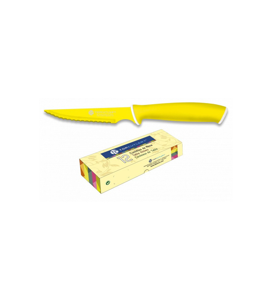 cuchillo de mesa Top Cutlery amarillo.