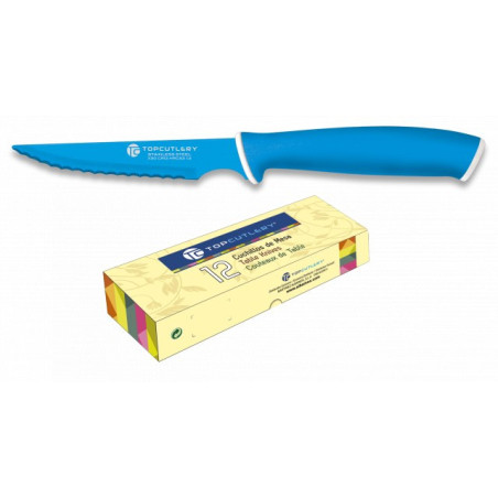 cuchillo de mesa Top Cutlery azul. punta