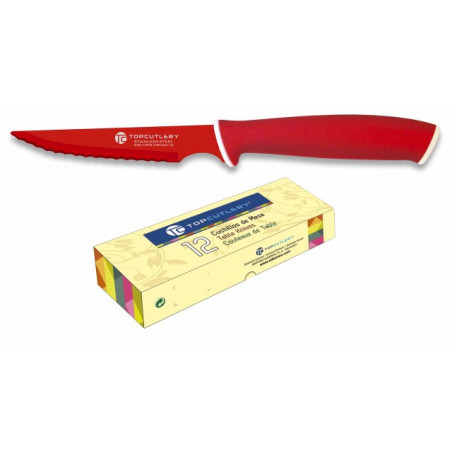 cuchillo de mesa Top Cutlery rojo. punta