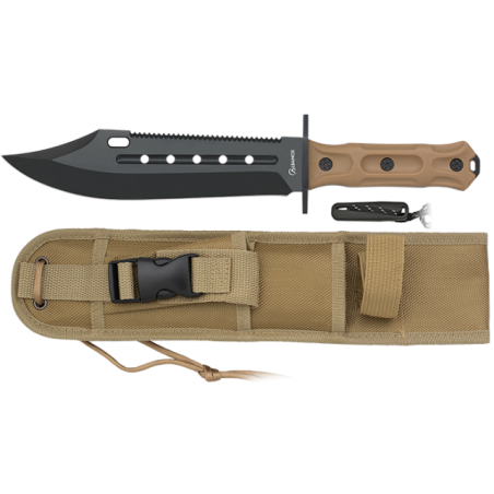 cuchillo Albainox tac. coyote. hoja negr