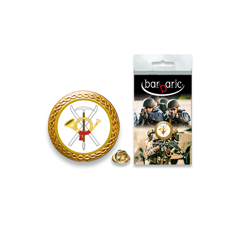 Pin Barbaric oro. borde biselado. D:20mm