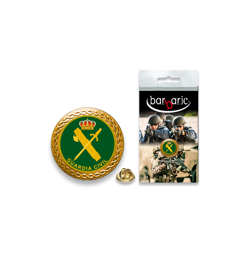 Pin Barbaric oro. borde biselado. D:20mm