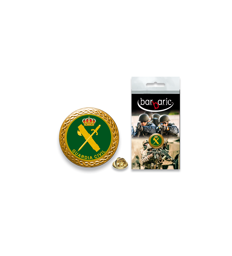 Pin Barbaric oro. borde biselado. D:20mm