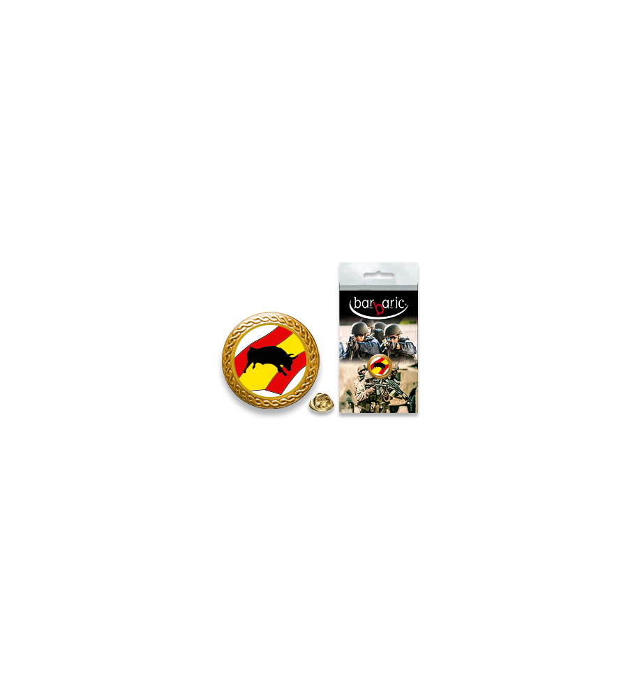 Pin Barbaric oro. borde biselado. D:20mm