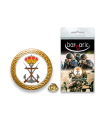 Pin Barbaric oro. borde biselado. D:20mm