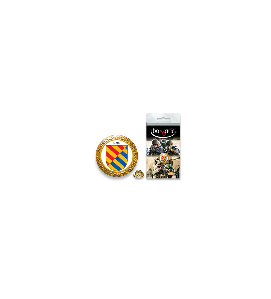 Pin Barbaric oro. borde biselado. D:20mm