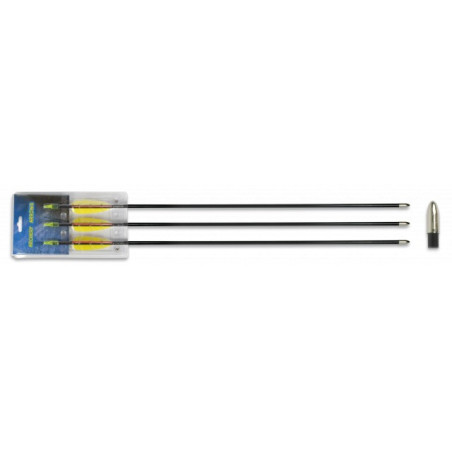 Set 3 flechas fibra. 30"