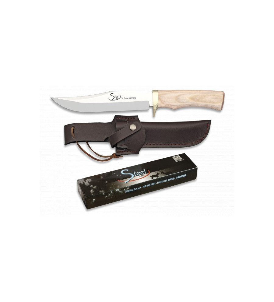 CUCHILLO STEEL440. funda piel. 16 cm