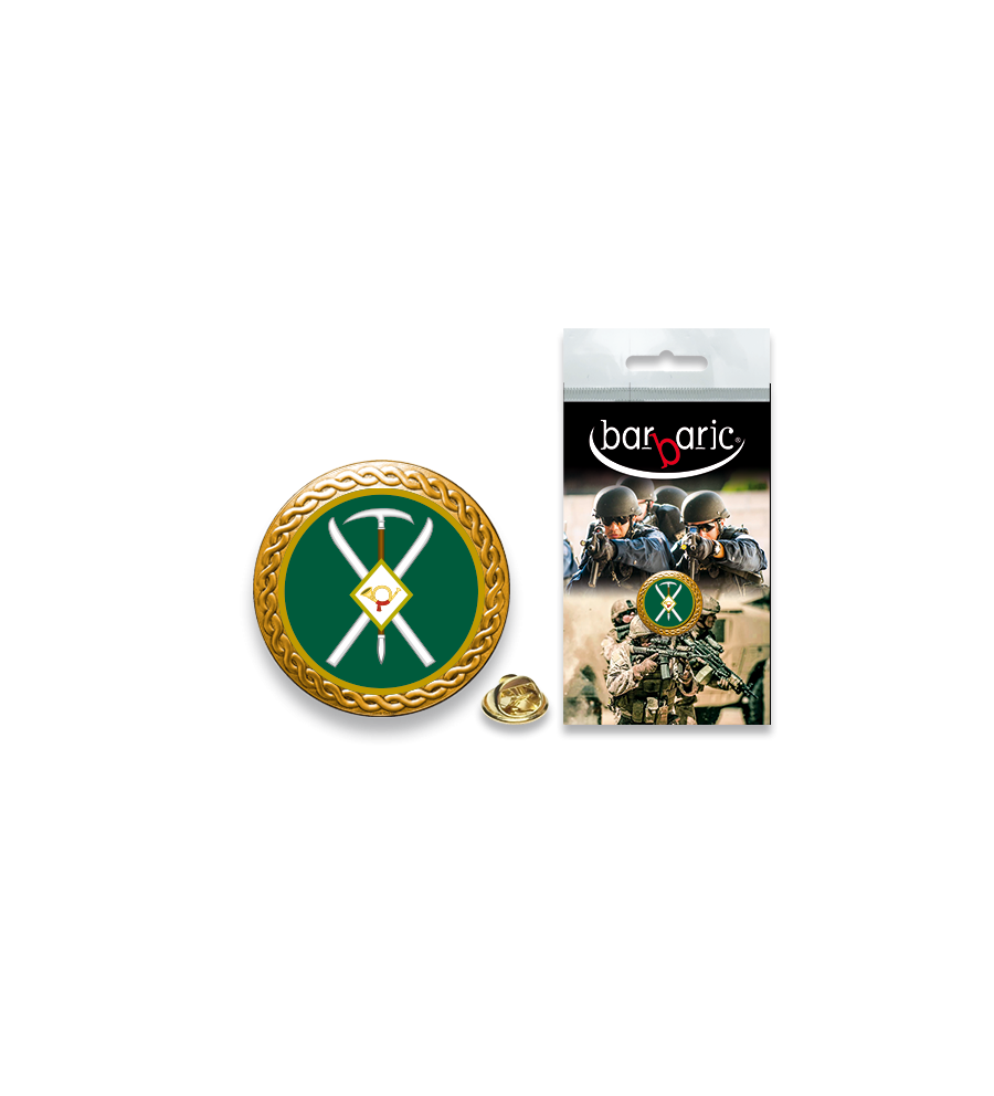 Pin Barbaric oro. borde biselado. D:20mm