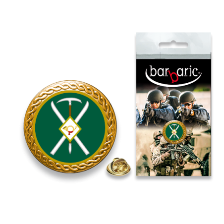 Pin Barbaric oro. borde biselado. D:20mm