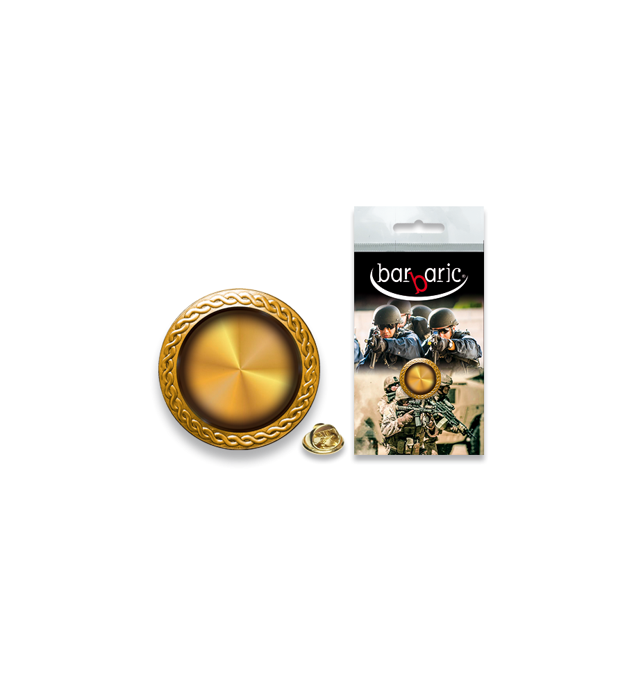 Pin Barbaric oro. borde biselado. d:20mm