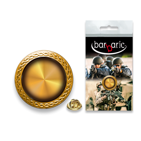 Pin Barbaric oro. borde biselado. d:20mm