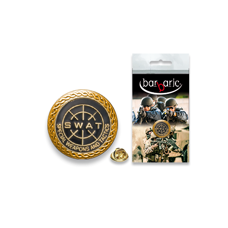 Pin Barbaric oro. borde biselado. D:20mm