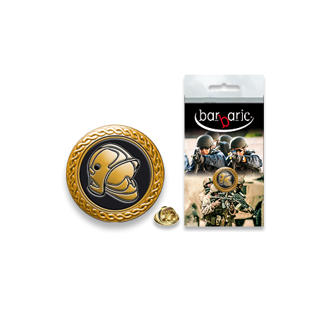 Pin Barbaric oro. borde biselado. D:20mm