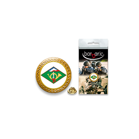 Pin Barbaric oro. borde biselado. D:20mm