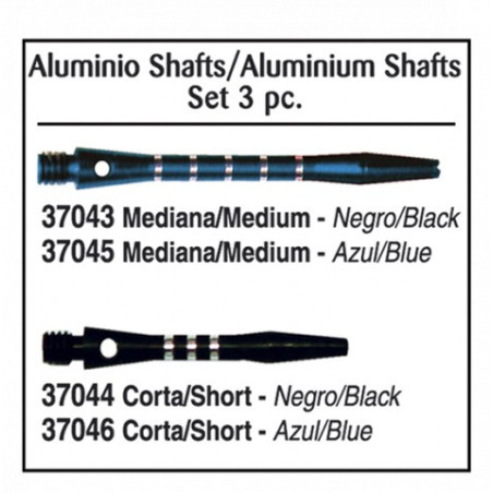 Caña ALUMINIO MEDIANA.Negro. Set 3 pz