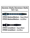 Caña ALUMINIO MEDIANA.Negro. Set 3 pz