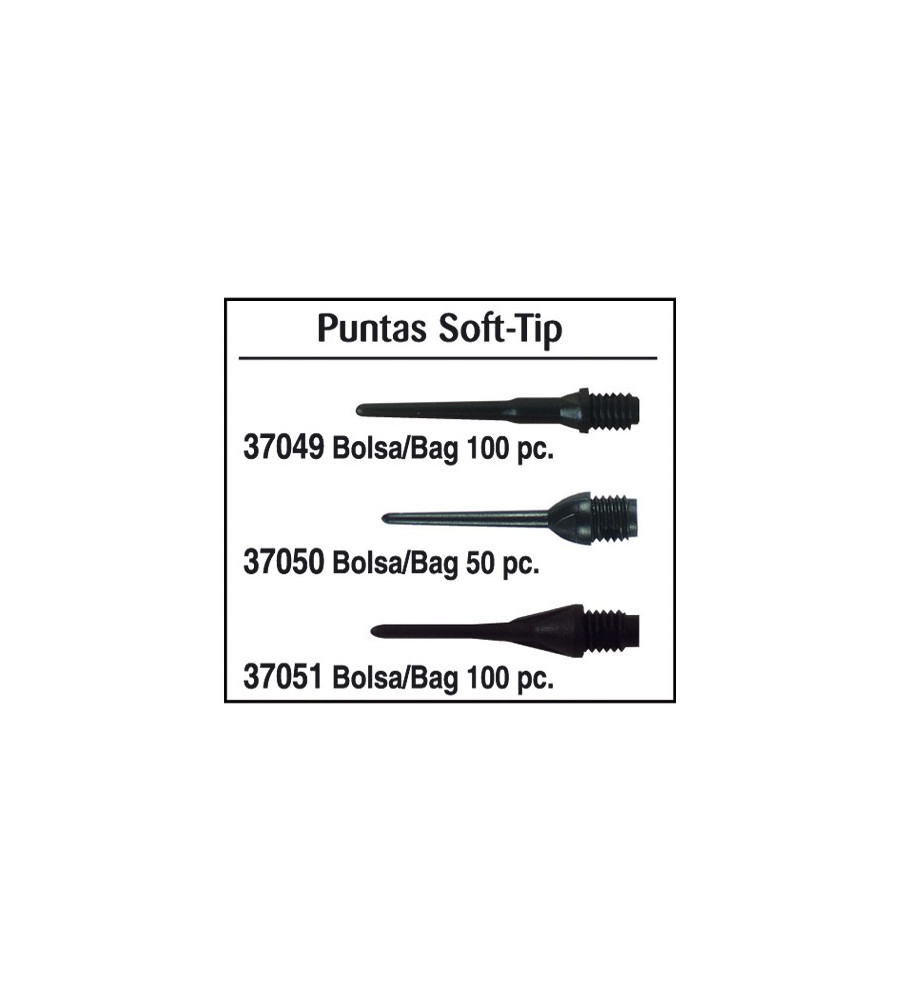 Puntas Soft-Tip. Negro.Bolsa 100 pz