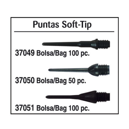 Puntas Soft-Tip. Negro.Bolsa 100 pz