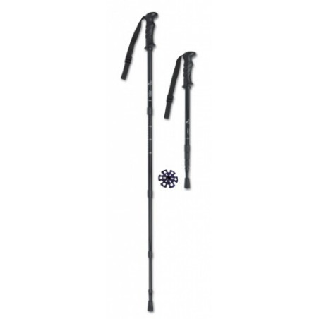 BASTON Trekking Aluminio.4 Tramos.Rojo