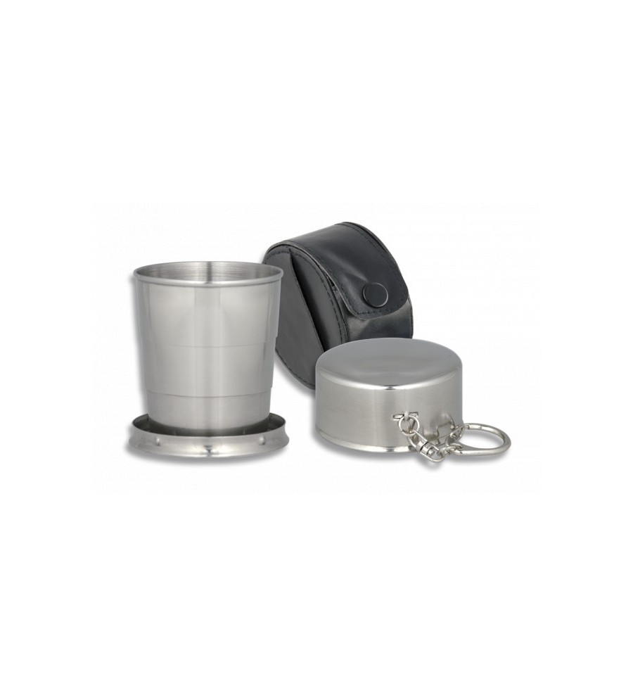 Vaso telescopico.Inox. Con funda. 7 cm