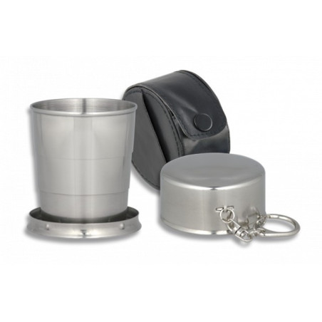 Vaso telescopico.Inox. Con funda. 7 cm
