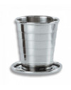 Vaso telescopico.Inox. Con funda. 5.5 cm