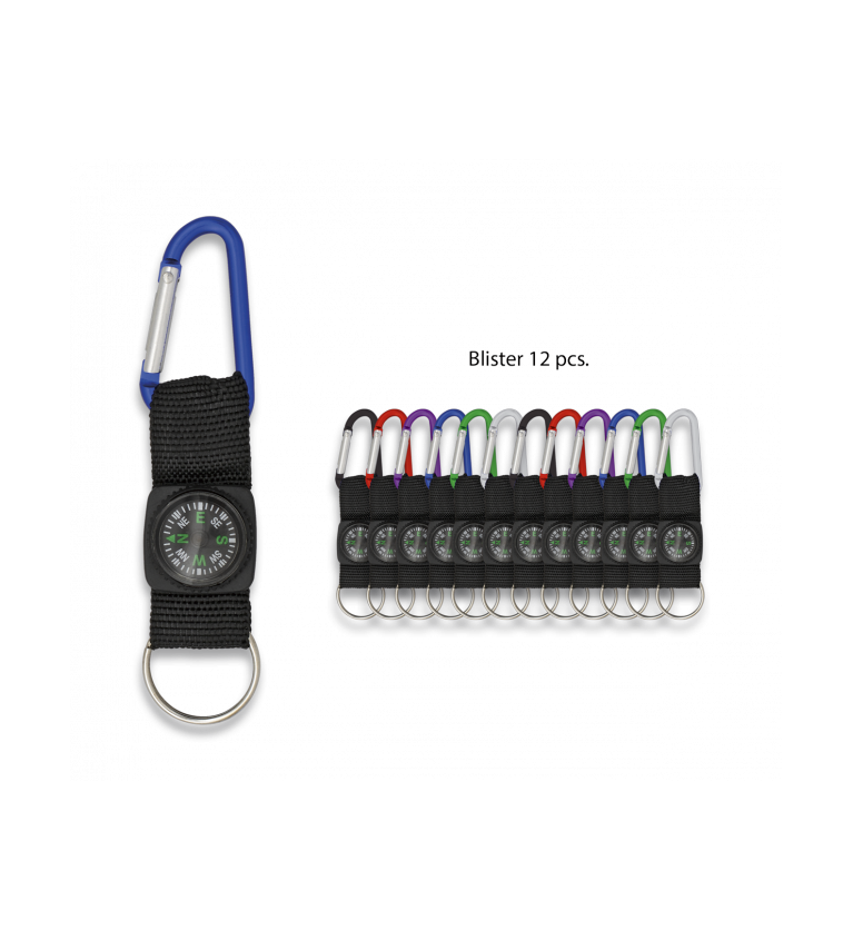 Llavero, Mosquetón con brújula