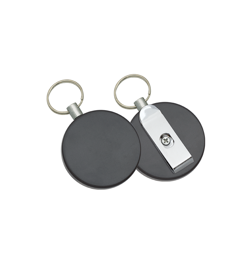 Llavero extensible Negro ABS diam. 5cm