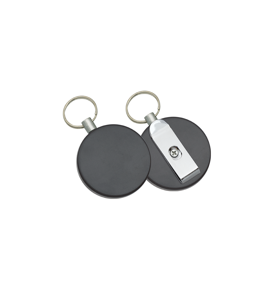 Llavero extensible Negro ABS diam. 5cm