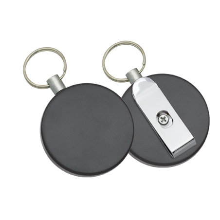 Llavero extensible Negro ABS diam. 5cm