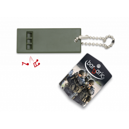 Silbato Verde con cadena de bolas