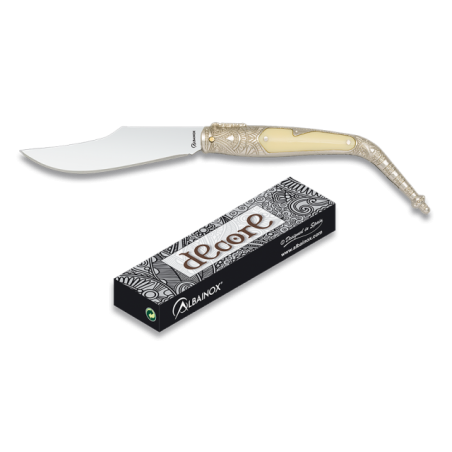 Navaja albainox cromada. H: 8.3