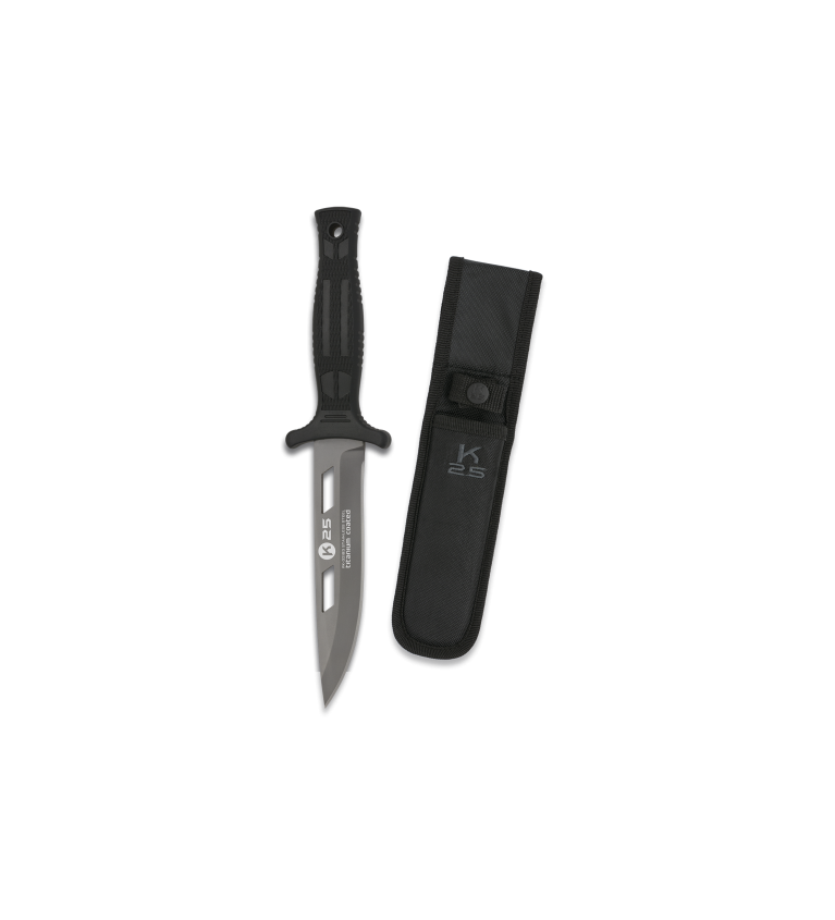 cuchillo botero K25. black coated h:12.4