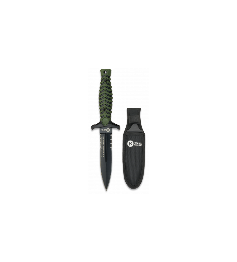Cuchillo K25 Con Funda Verde. h:12.5