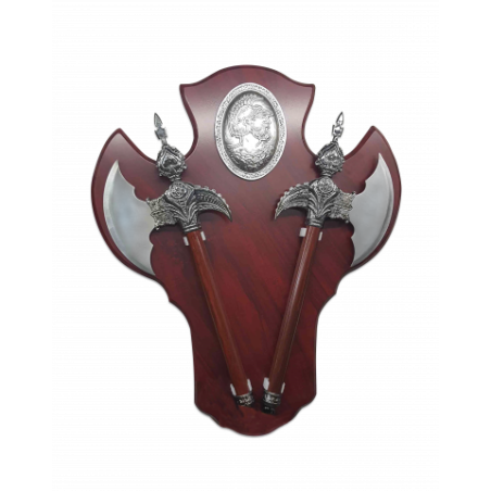 Set 2 hachas decoración  c/ panoplia