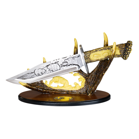 Cuchillo decoracion con peana.Hoja:23.5