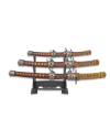Set 3 mini Katanas granate c/peana
