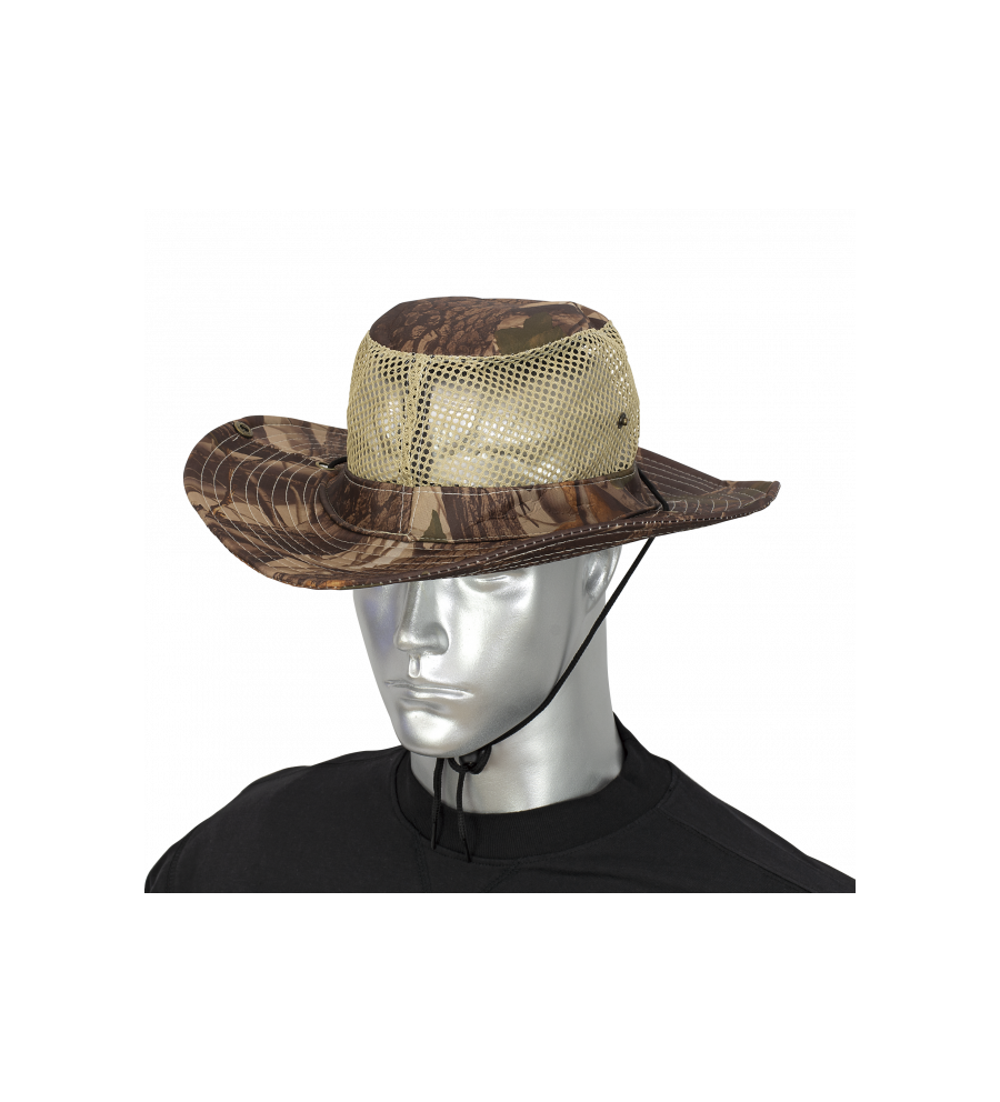 sombrero con rejilla. camo marron
