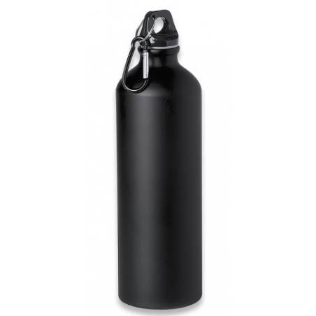 Bidon negro 800ml con mosqueton Barbaric