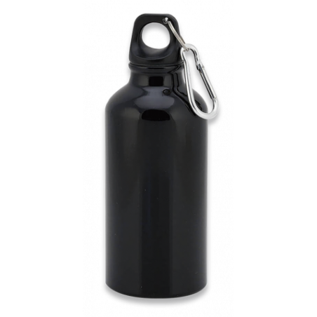 Bidon Negro 400ml con mosqueton Barbaric