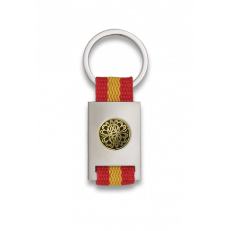 Llavero rectangulo plata + cinta bandera